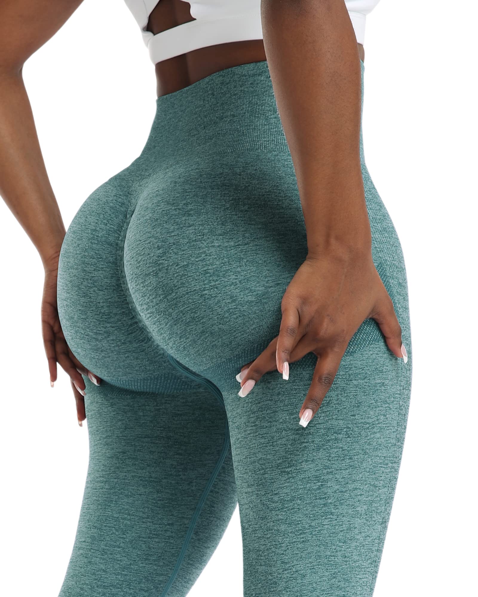 NORMOV Women's 4-Piece Seamless Butt Lifting Leggings Set - High Waisted Gym Workout Pants with Scrunch Booty Design for Squats, Yoga & Fitness Training