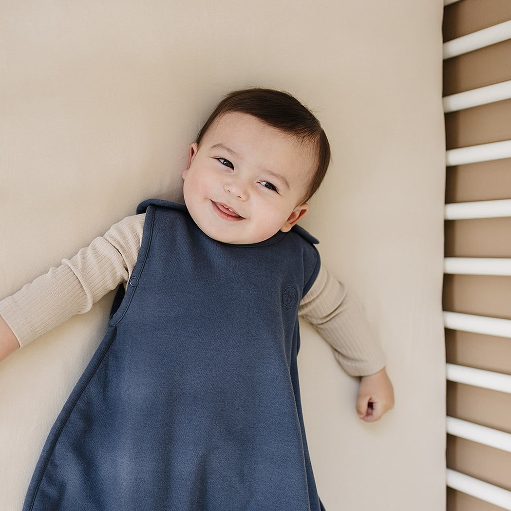 4 Season Baby Sleep Sack - Merino Wool & Organic Cotton for 2 Months to 2 Years - Soft Indigo Color - Perfect for Nursery, Daycare & Travel