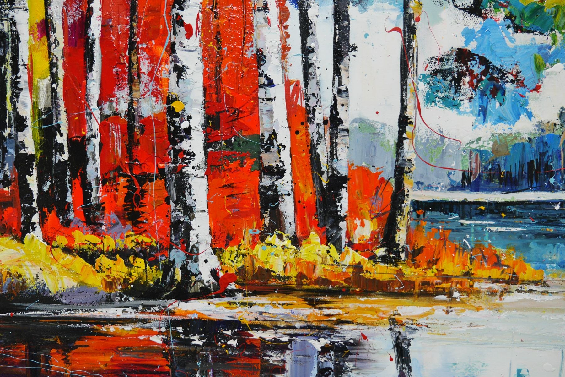 120cm x 120cm Framed Landscape Textured Abstract Realism Painting - Modern Wall Art for Living Room, Bedroom & Office Decor