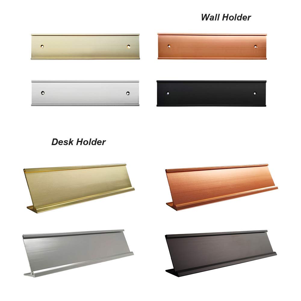 Custom Engraved Personalized Name Plate - 2x8 Inches - Wall or Desk Holder - Perfect for Office, Home Decor & Gifts