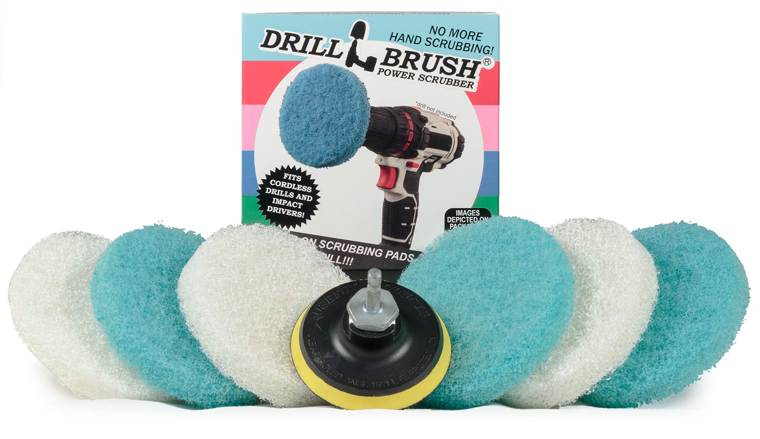 Power Drill Brush Set - Multi-Surface Cleaning Kit for Kitchen, Bathroom & Tile - Scrub Pads for Shower, Bathtub, Sink, Stove, Oven Rack & Cooktop - Heavy Duty Scrubber for Pots, Pans, Frying Pans & Flooring - Grout Cleaner & Bath Mat Maintenance Tool (Perfect for Deep Cleaning Homes & Commercial Spaces)