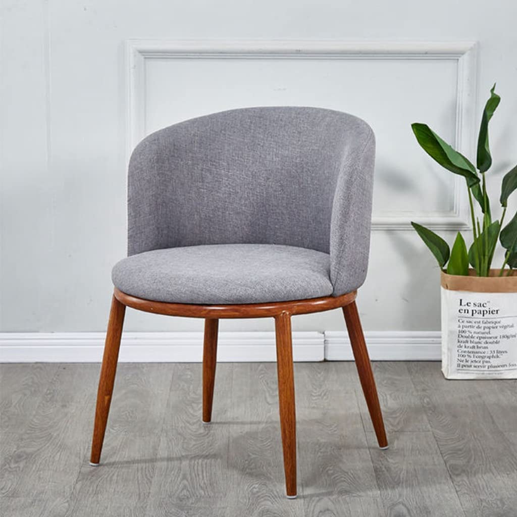 YKAMM Nordic Style Dining Table and Chairs Set - Solid Wood Cotton Linen Gray Stools for Hotel, Kitchen, Restaurant & Home Dining Room Furniture