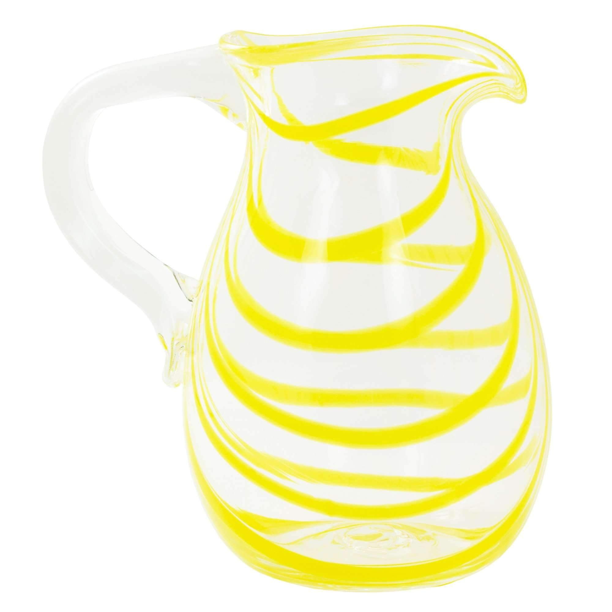 Aria Glass Pitcher with Handle - 2 Quart Yellow Water Pitcher for Iced Tea, Lemonade & Cold Drinks - Perfect for Summer Parties, BBQs & Outdoor Gatherings