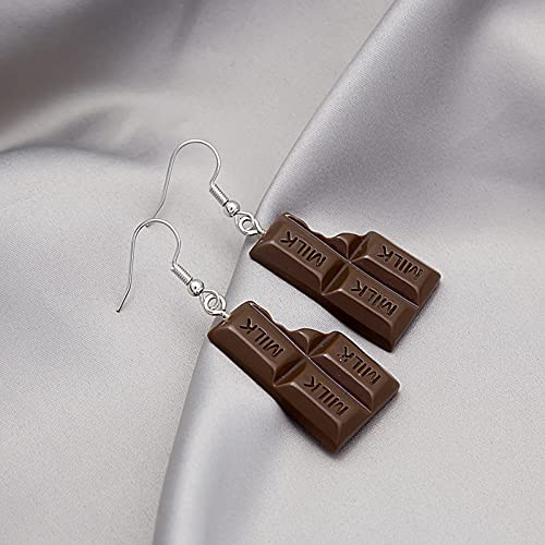 Handmade Polymer Clay Strawberry Cake Chocolate Drop Earrings - Cute Unique Resin Food Jewelry for Women & Girls | Perfect for Parties, Gifts & Kawaii Fashion Accessories