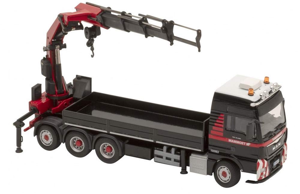 1:50 Scale Diecast TGX Truck Tractor with Mounted Crane - Premium Collectible Model Car for Adults - Perfect for Construction Site Displays & Heavy Equipment Collections