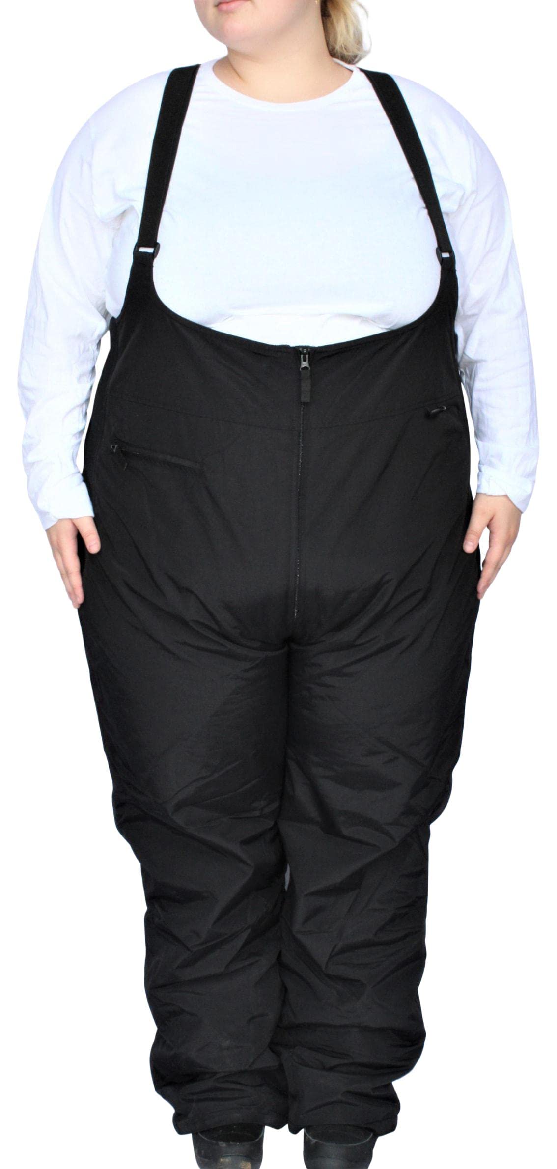 Women's Plus Size Snow Ski Bib Overalls - Waterproof Insulated Winter Pants for Skiing & Snowboarding - Warm Snowproof Snowsuit for Outdoor Activities