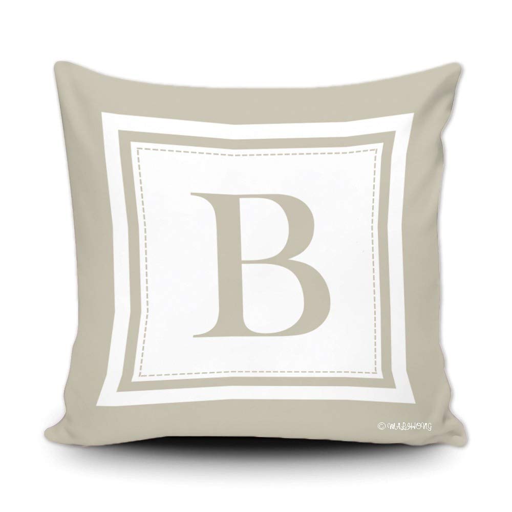 English Alphabet B Monogram Throw Pillow Cover - 20x20 Inch Decorative Cushion Cover for Sofa, Bed & Home Decor | Perfect for Living Room, Nursery & Gift Giving