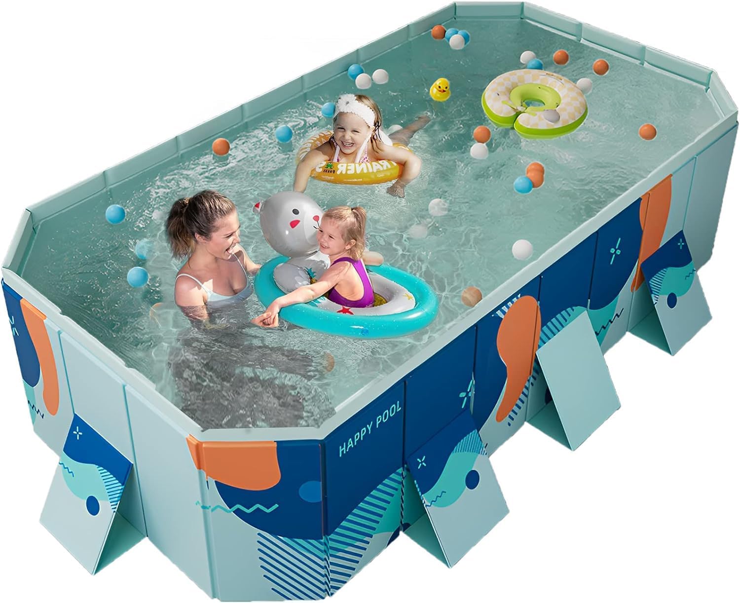 Foldable Non-Inflatable Swimming Pool for Kids & Adults - 113