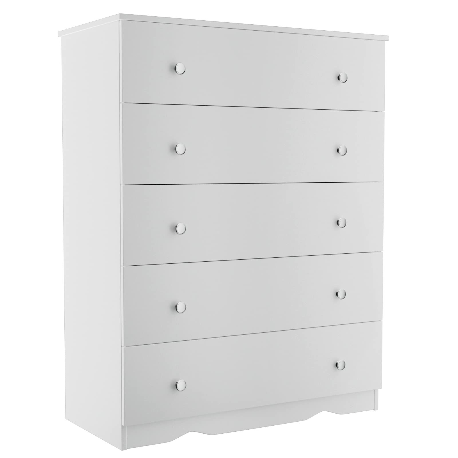 JUMMICO 5-Drawer Dresser for Bedroom - Modern Wooden Storage Chest with Drawers for Closet, Nursery, Living Room & Hallway - White Dresser for Home Organization & Decor
