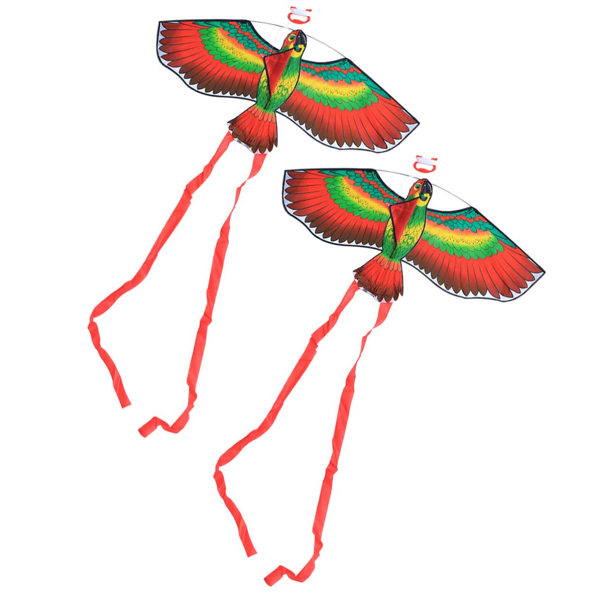 VOSAREA 2-Pack Cartoon Parrot Kites - Colorful Flying Kites for Kids & Adults - Durable Outdoor Beach Toys for Family Fun, Birthday Gifts, Park Play, and Summer Activities