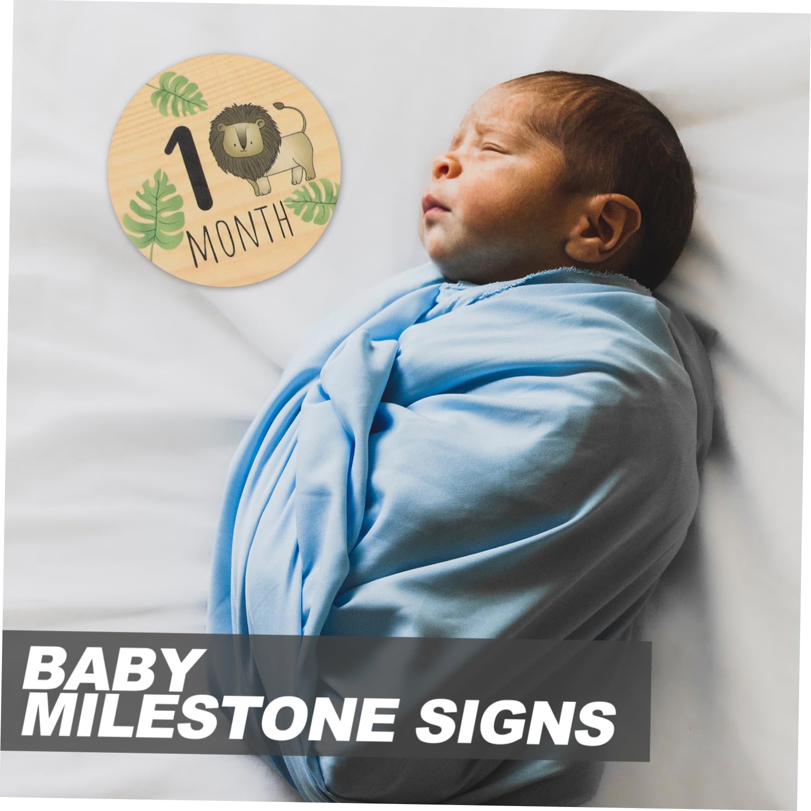 FAVOMOTO Wooden Baby Milestone Cards - Monthly Photo Props for Newborns, First Birthday, Nursery Decor - Perfect for Baby Shower Gifts & Memory Keepsakes