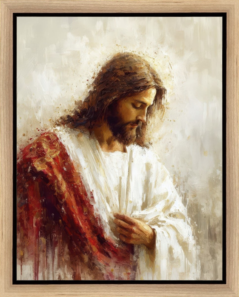 Jesus Christ in Red Robes Religious Wall Art - Premium Gallery Wrap Canvas for Home Decor, Church & Spiritual Spaces
