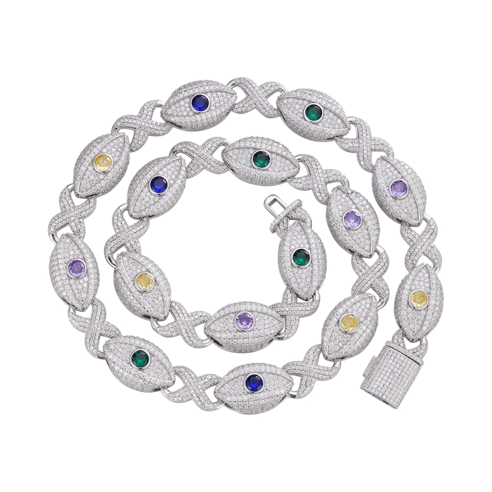 Evil Eye Necklace for Women - 925 Sterling Silver Protection Pendant with 15mm Gemstone | Spiritual Jewelry for Good Luck, Ward Off Negativity | Perfect Gift for Birthday, Anniversary, and Everyday Wear