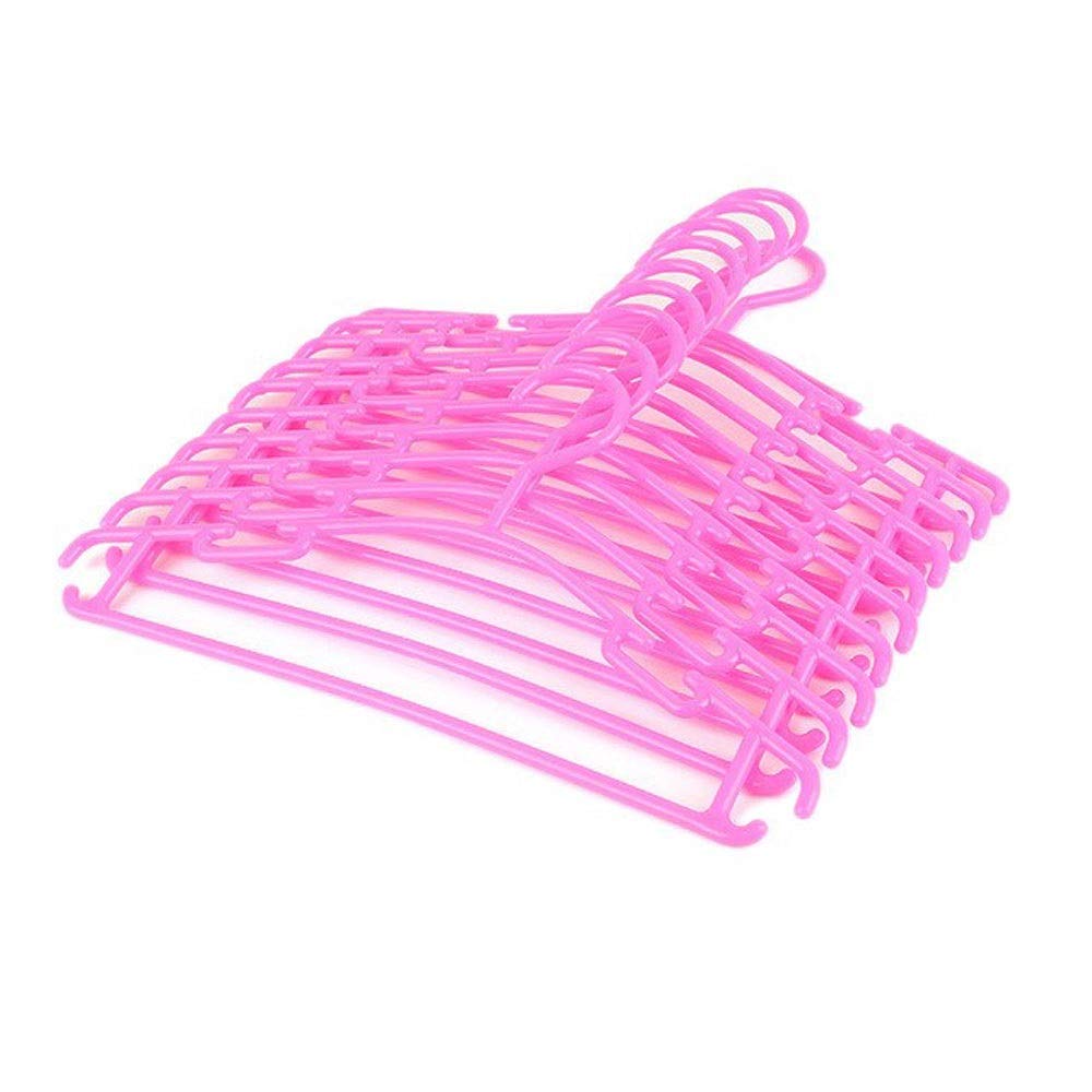 10-Pack DIWANG Portable Plastic Clothes Hangers with Hooks - Space Saving Coat Hangers for Travel, Closet & Laundry Room Organization (Assorted Colors)