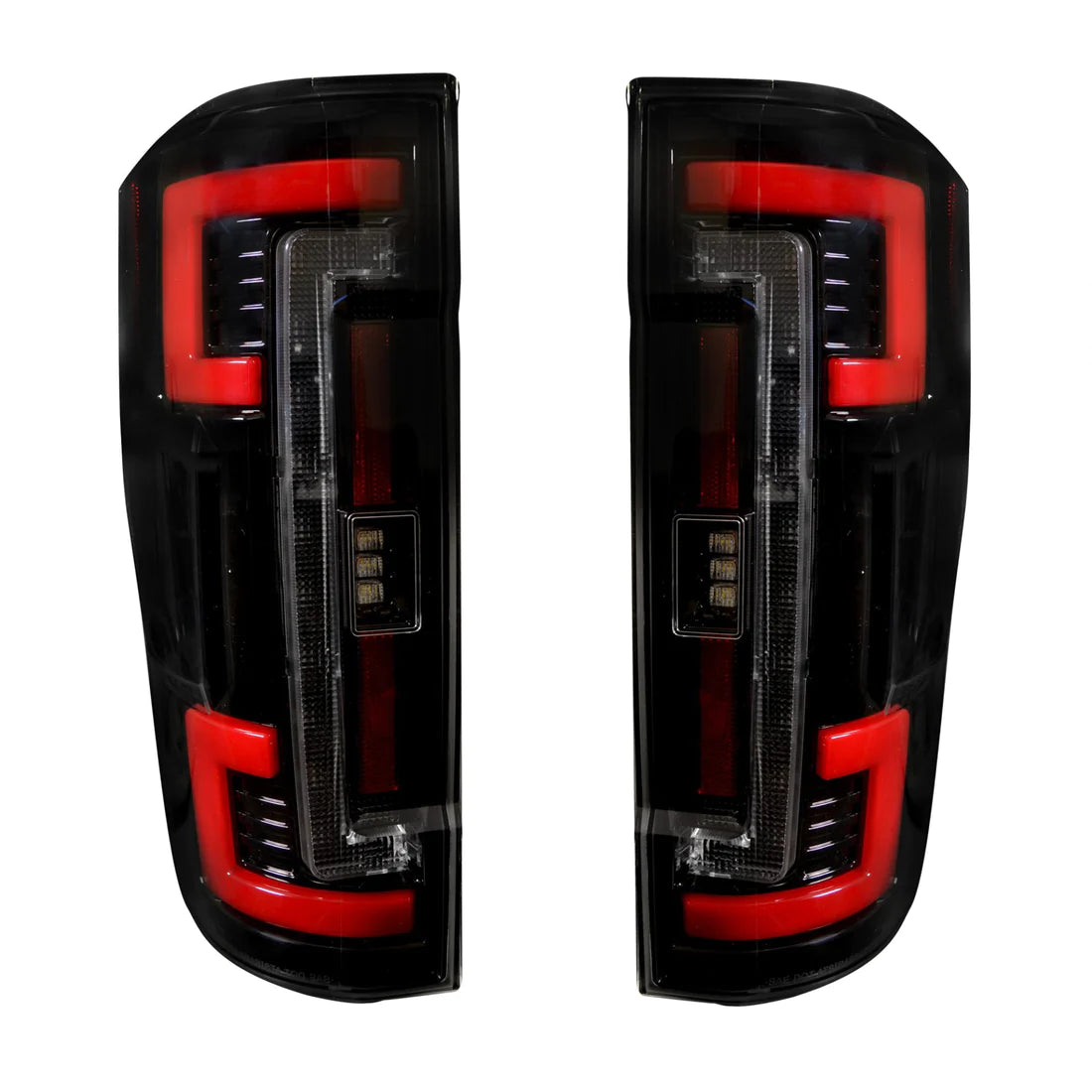 Ford Super Duty F250 F350 F450 F550 2017-2019 LED Tail Lights - Smoked OLED Replacement for OEM - Upgrade Your Truck Lighting for Night Driving & Enhanced Visibility