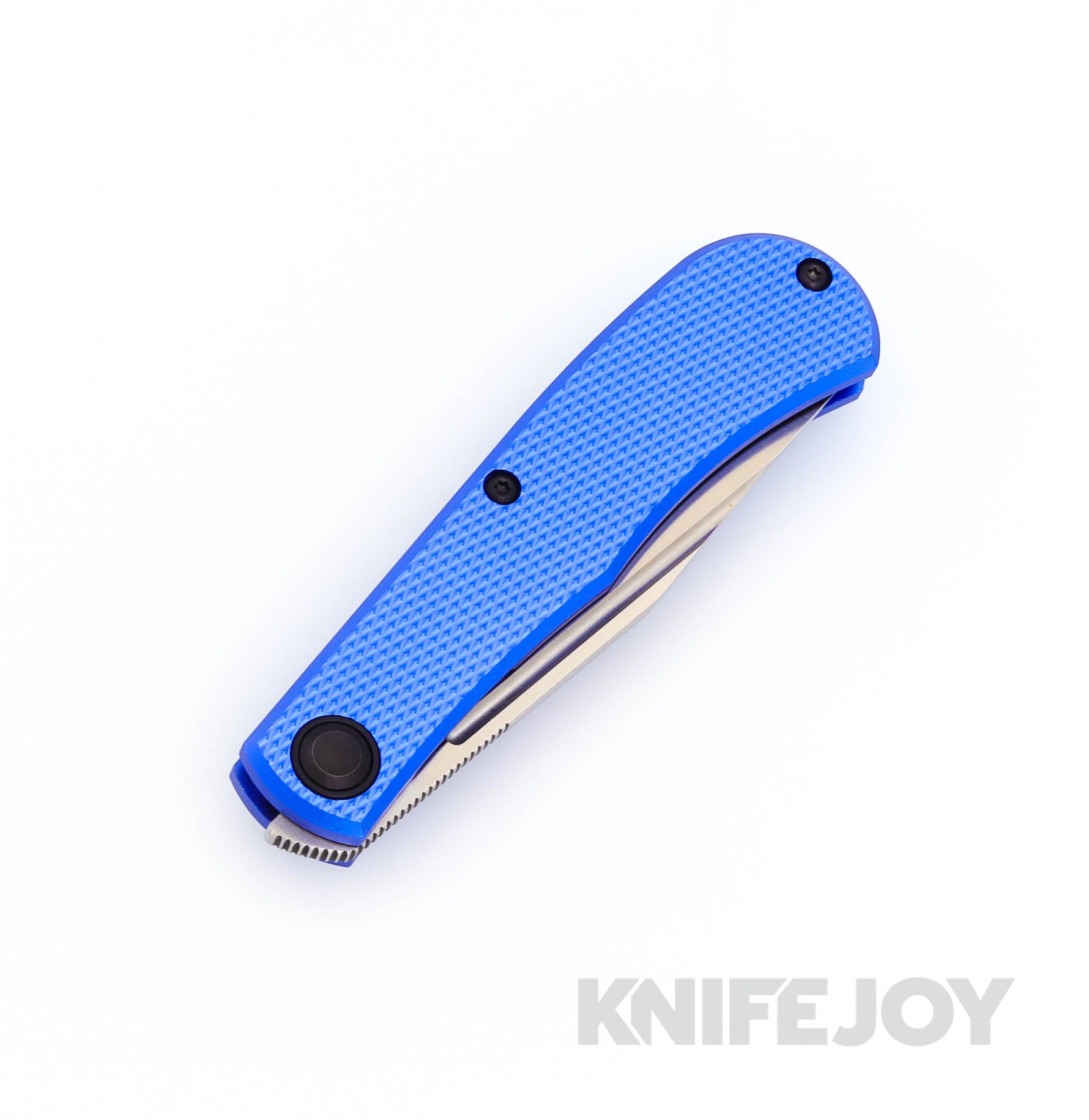 Daedalus Knife Co. The Lab Model Front Flipper - Satin Finish Blade with Blue Aluminum Handles - EDC Pocket Knife for Everyday Carry, Outdoor Adventures & Camping