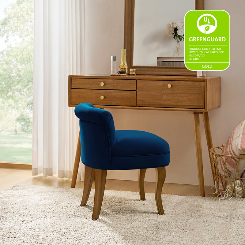 Moises Velvet Vanity Stool with Optional Types - Elegant Makeup Stool for Dressing Table, Bedroom & Bathroom