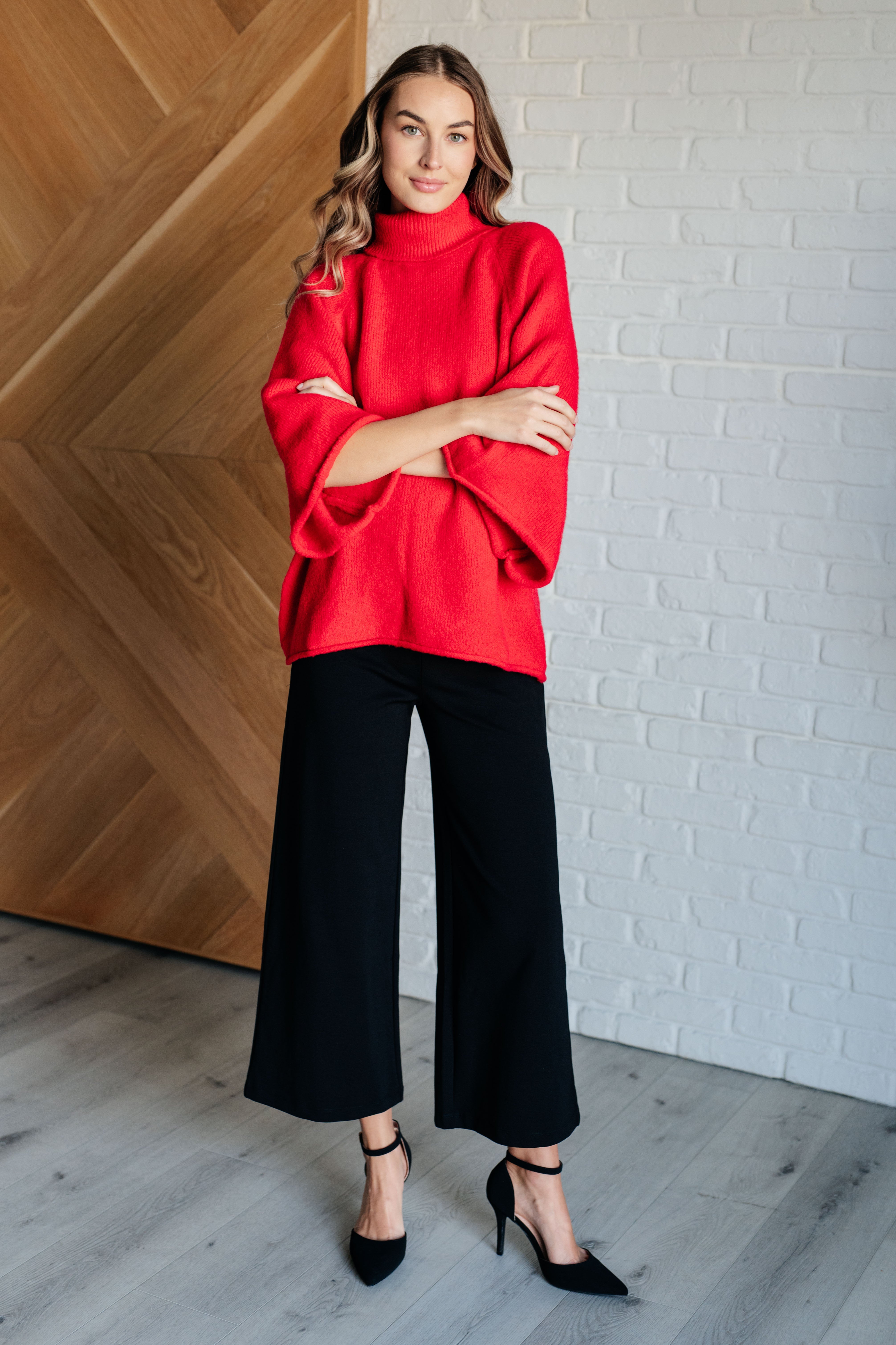 Stylish Black Magic Wide Leg Crop Pants for Women - Comfortable High Waisted Palazzo Trousers for Casual Wear, Office & Summer Outfits