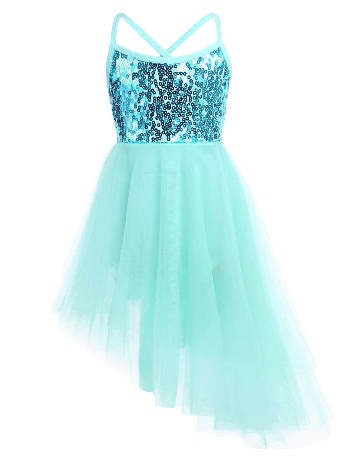 YiZYiF Sparkly Girls Ballet Dress - Sequin Camisole Chiffon Dance Leotard for Toddler & Kids | Perfect for Ballet Recitals, Dance Performances & Birthday Parties