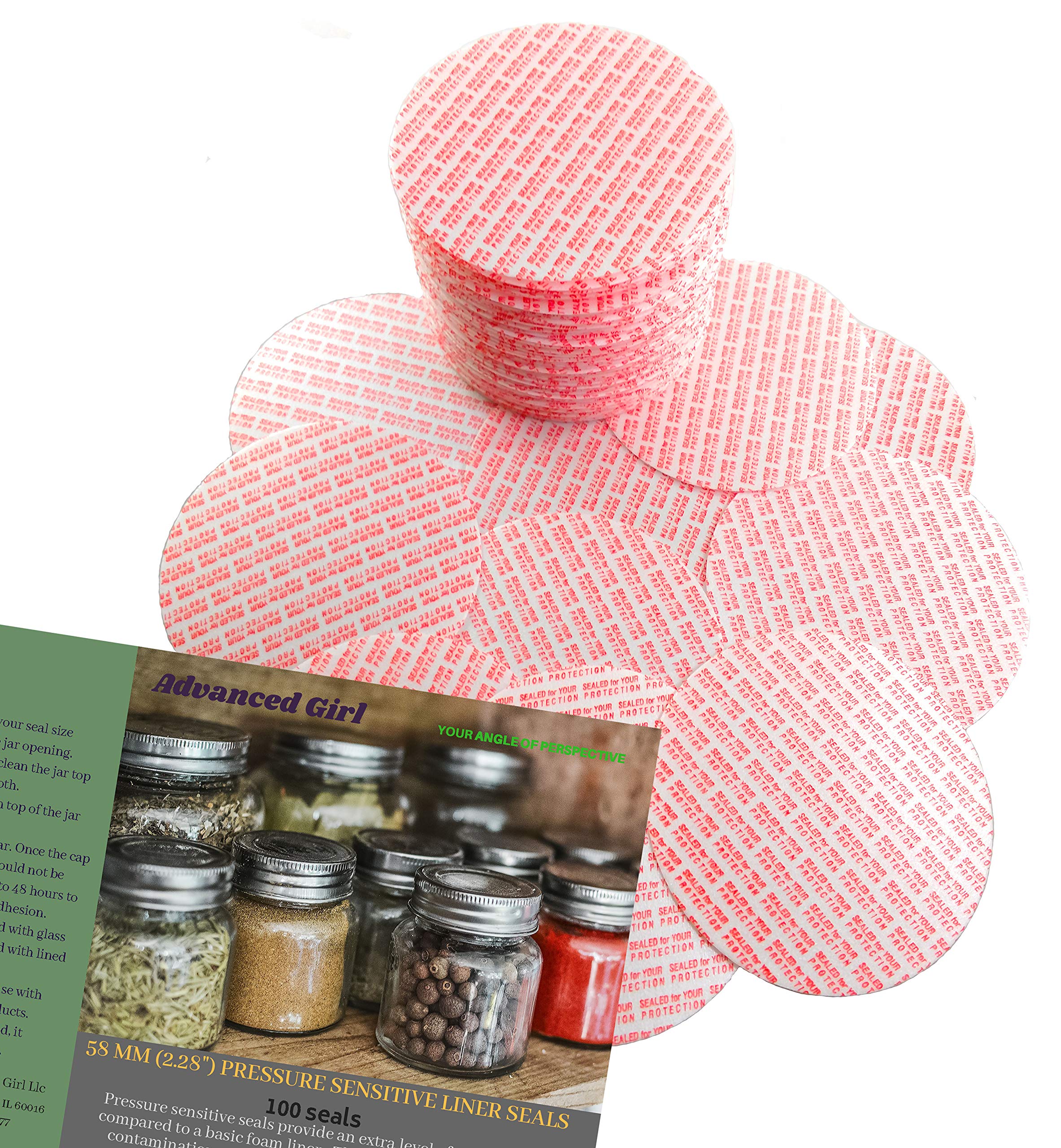 Torque Activated Pressure Sensitive Seals Cap Liners - 58mm (2.28