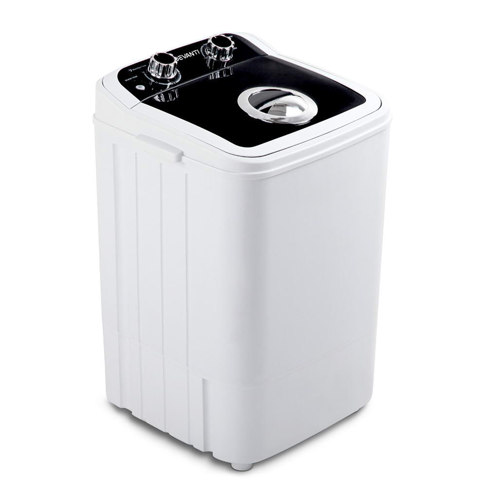 Devanti 4.6KG Portable Washing Machine - Compact & Lightweight for Small Spaces, Dorms, Apartments, RVs & Camping - Energy Efficient Black Mini Washer