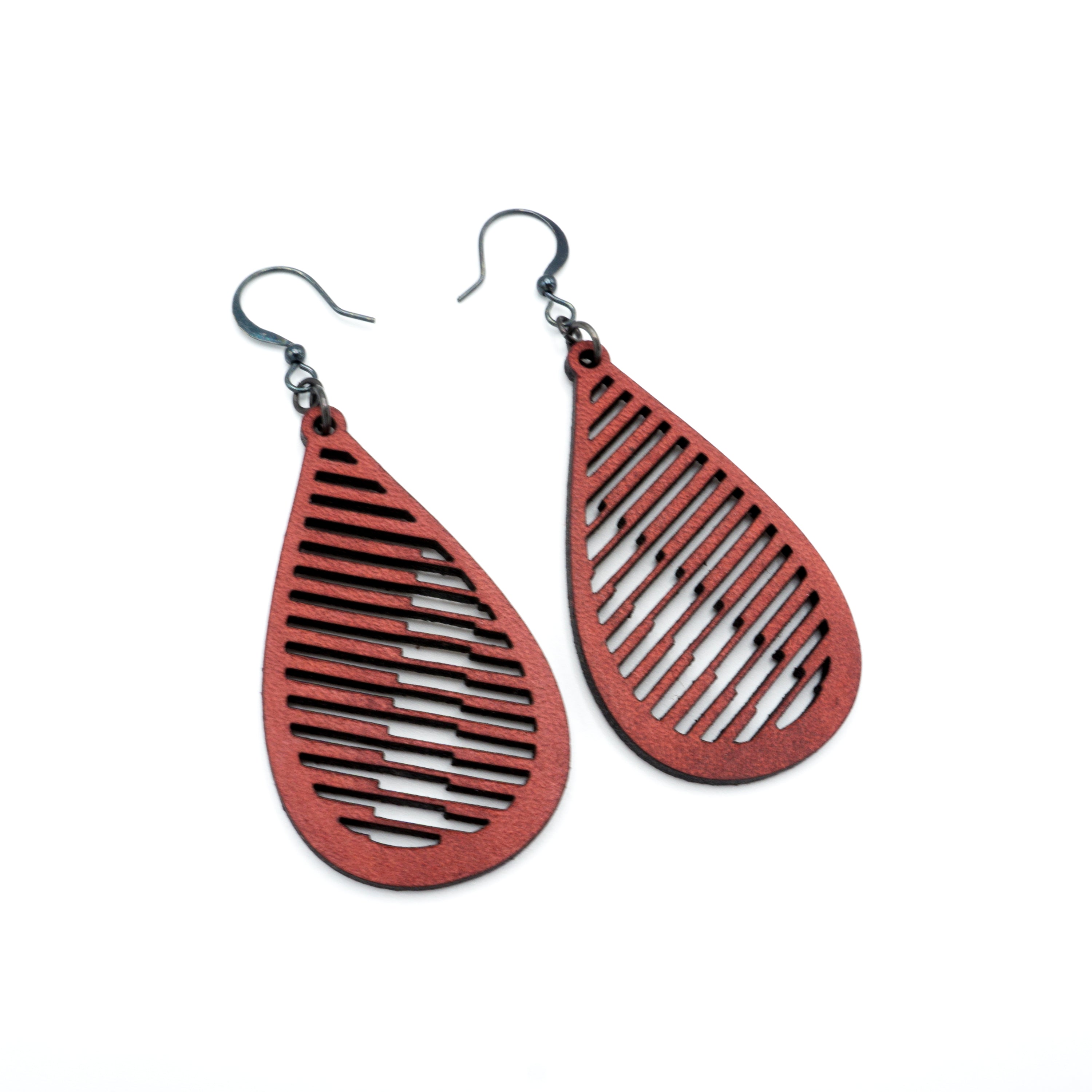 Handmade Red Leather Earrings for Women - Boho Chic Drop 06 [S] - Perfect for Casual Wear, Parties & Gifts
