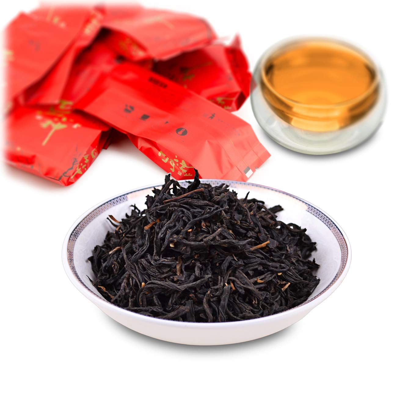 Premium Organic Zhengshan Xiaozhong Black Tea - 12 Small Sealed Bags (5g Each) | Smokeless Flavor | Authentic Chinese Loose Leaf Tea for Daily Brewing, Office Tea Break & Gift Giving