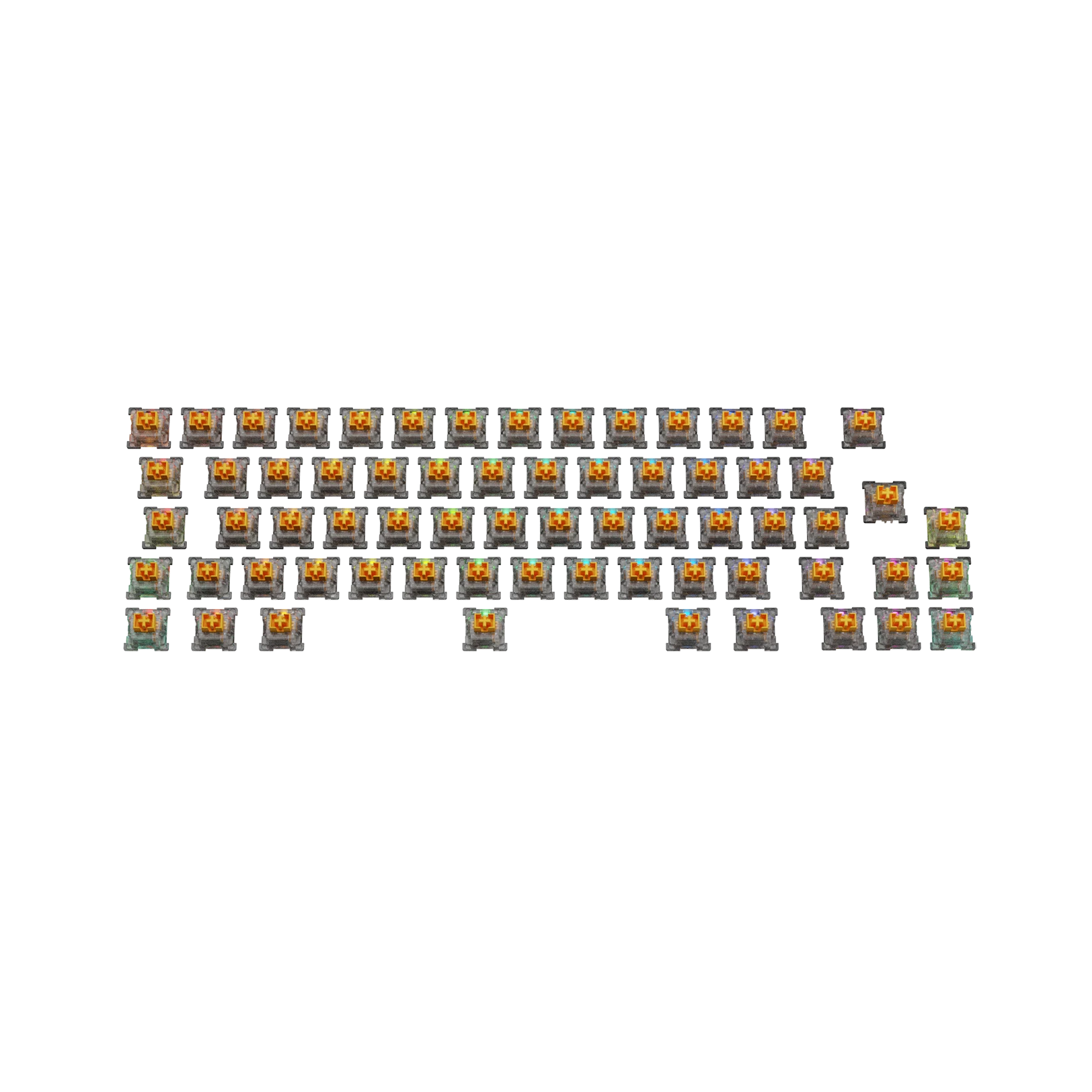 Glorious Panda Mechanical Keyboard Switches - Tactile & Clicky, 65g Actuation, ISO Layout - Perfect for Gaming, Typing & Office Work