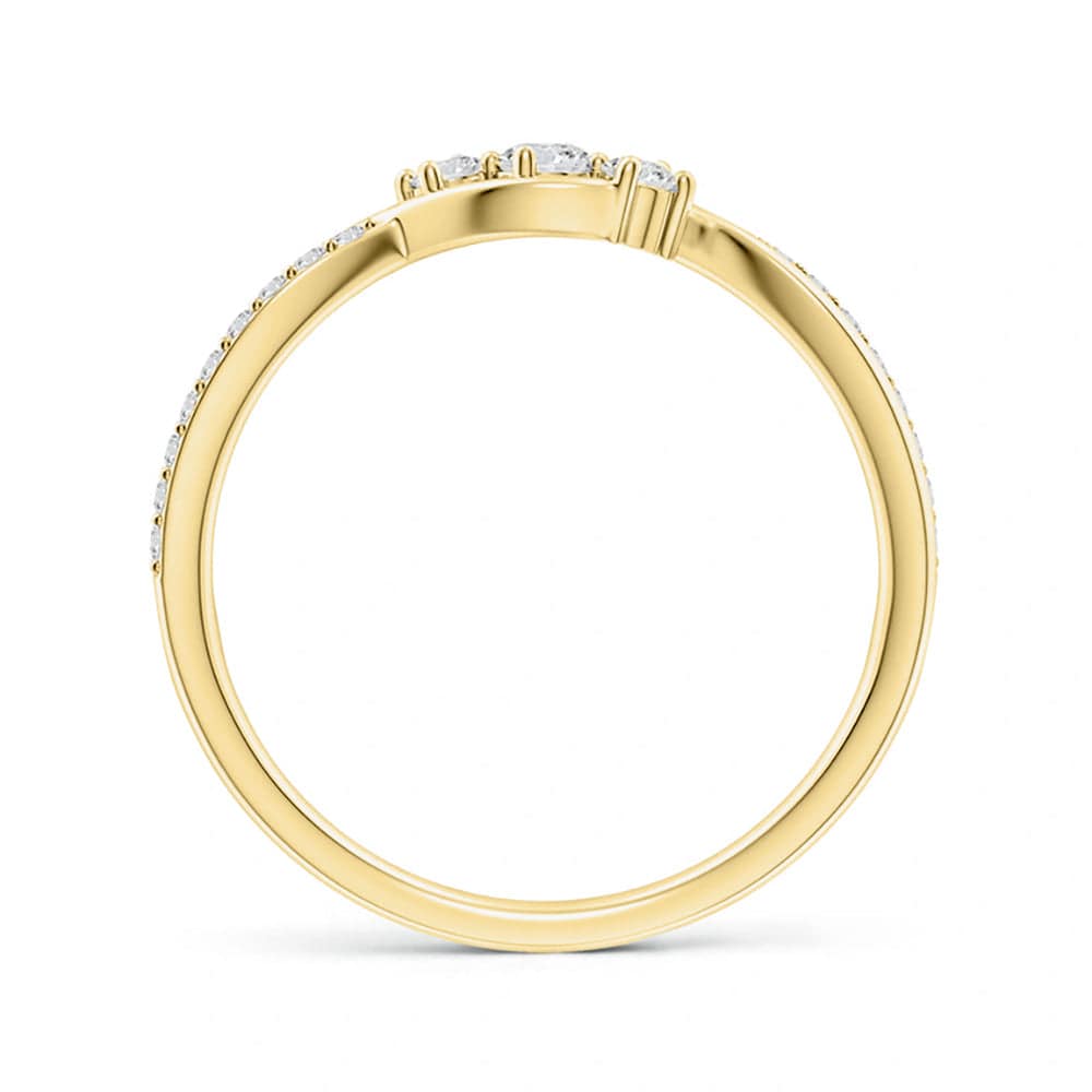 Infinity Twisted Band Three Stone Lab Grown Diamond Promise Ring - Elegant Engagement & Anniversary Jewelry for Women