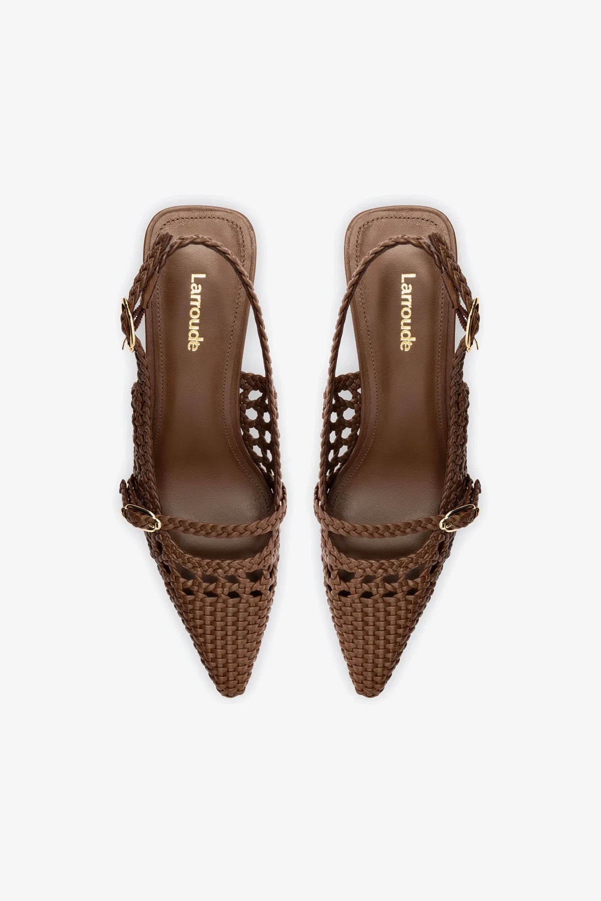 Ines Macrame Pump Shoes in Burnt Umber Leather - Stylish Women's Boho Sandals for Summer Outfits & Beach Weddings