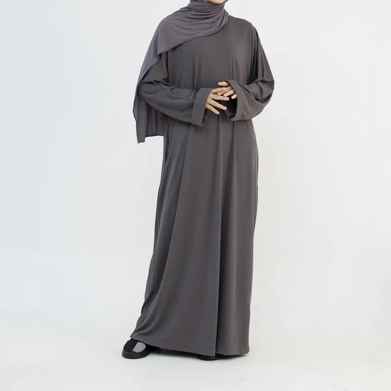 Stylish Winter & Fall Muslim Women Abaya Dress - Soft Thread Knitted Fabric - Perfect for Prayer, Mosque & Special Occasions