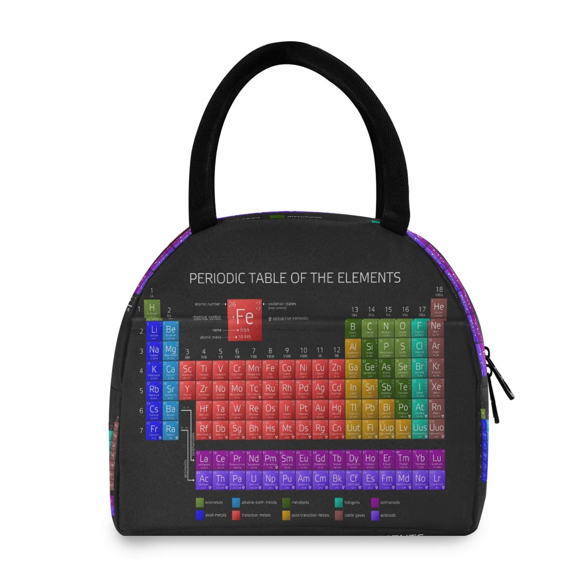 Blueangle Insulated Lunch Bag for Women & Men - Water-Resistant Thermal Lunch Tote with Periodic Table Design - Perfect for Work, School, Picnics & Outdoor Activities