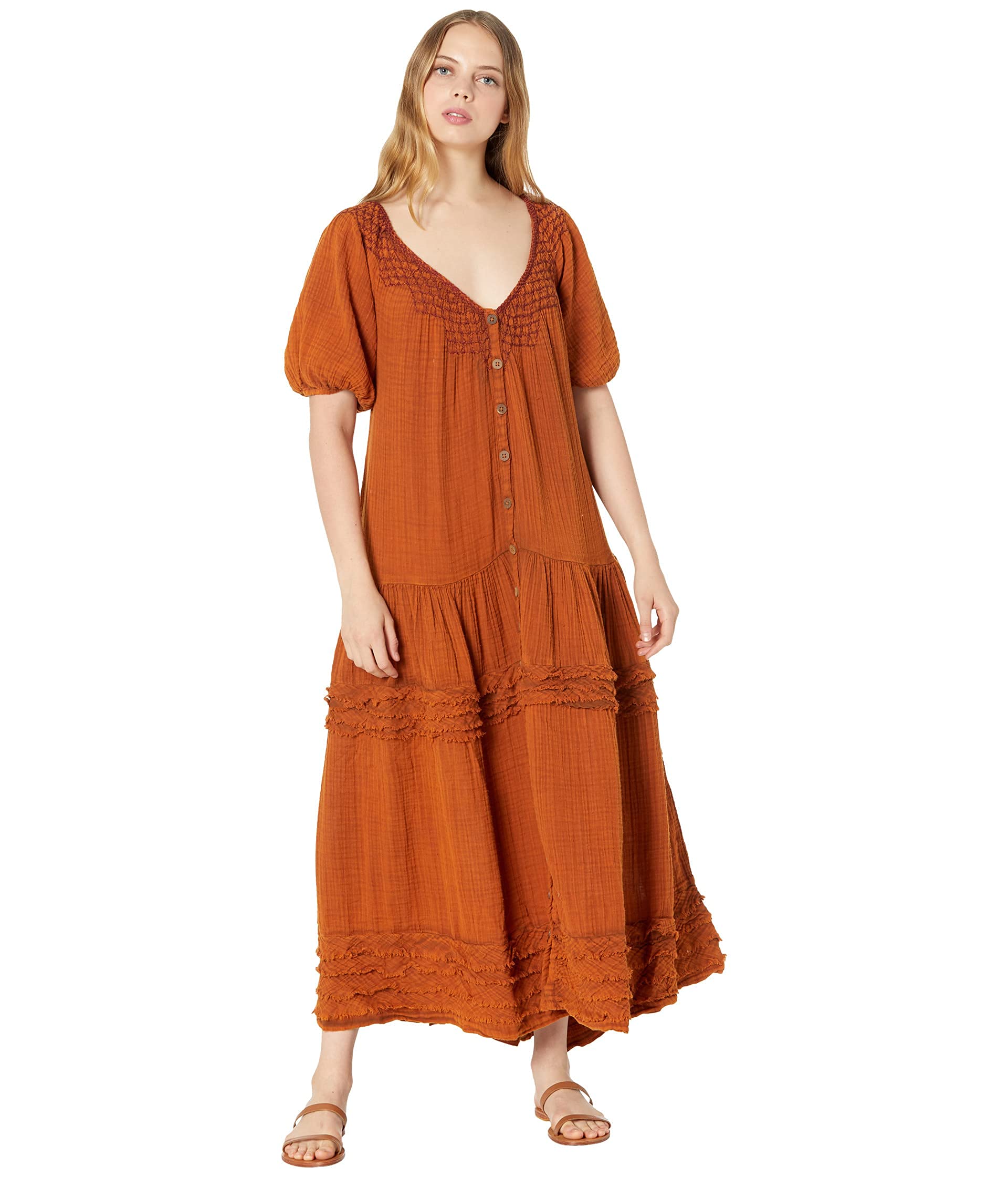 Free People Sunday Stroll Maxi Dress - Flowy Bohemian Long Dress for Women | Perfect for Beach Vacations, Summer Outings & Music Festivals