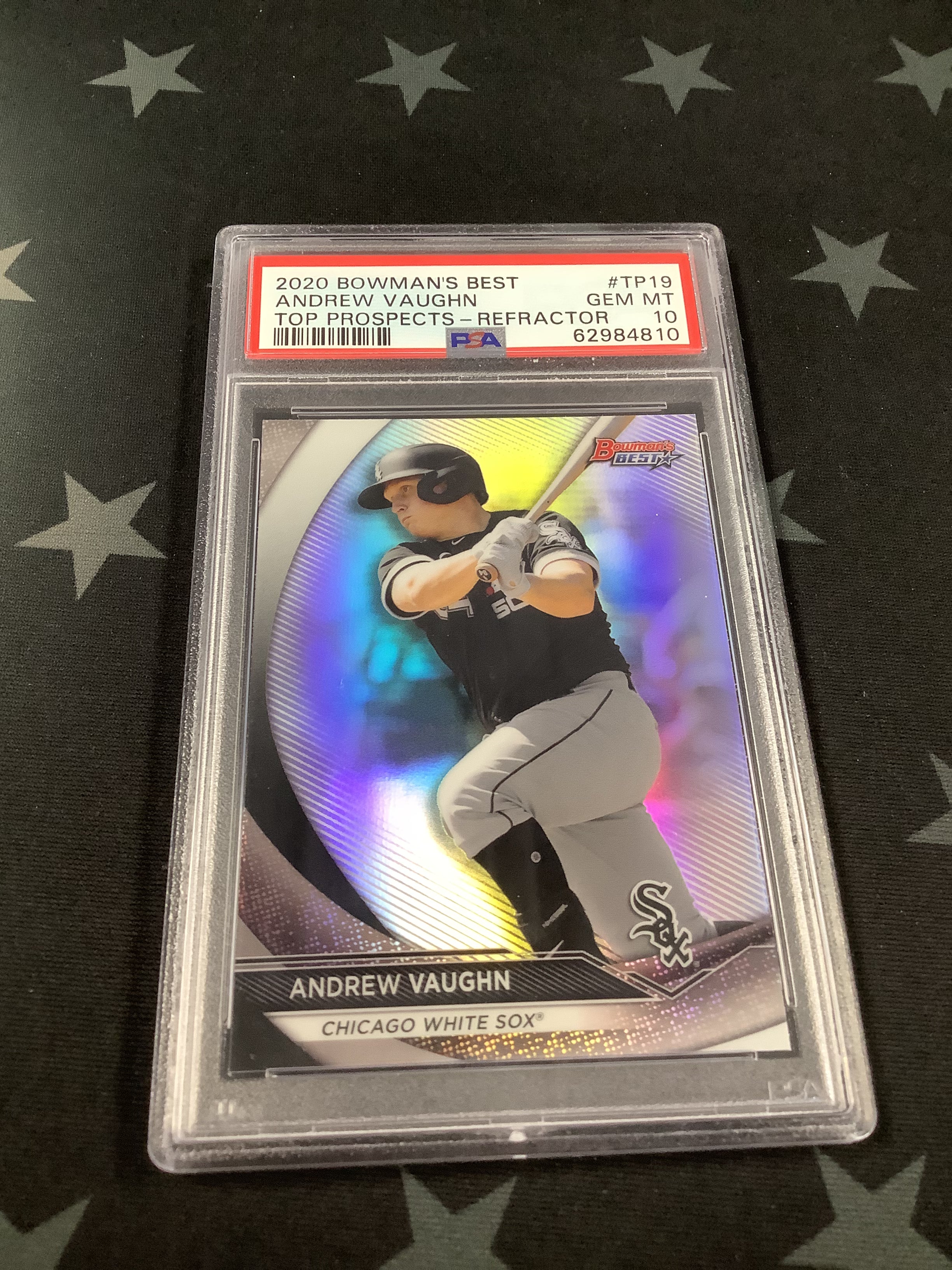 2020 Bowman's Best Andrew Vaughn Top Prospects Refractor PSA 10 Gem Mint - Perfect for Baseball Card Collectors and Sports Memorabilia Enthusiasts