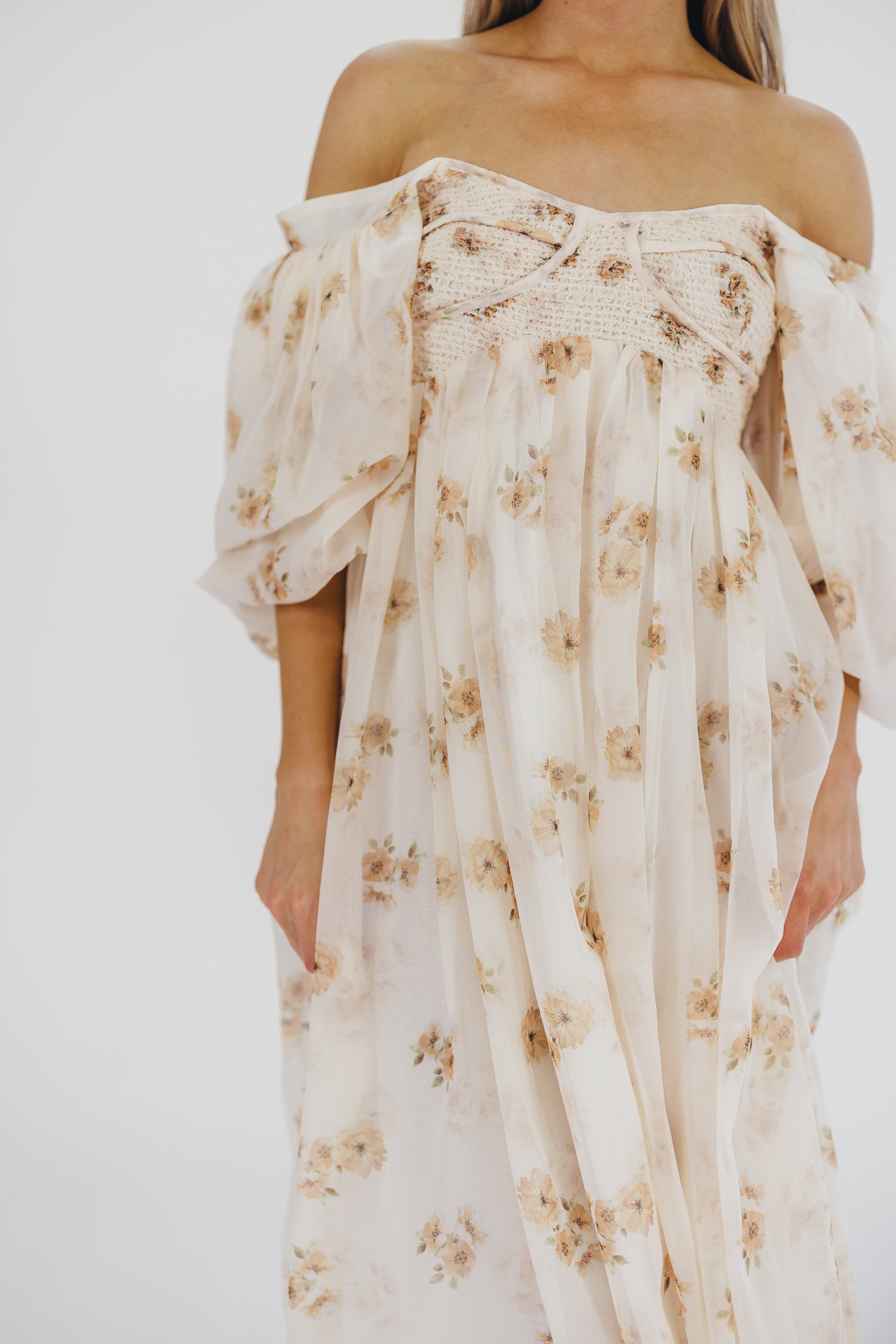 Harlow Maxi Dress in Taupe Floral - Bump Friendly Maternity Dress with Inclusive Sizing (S-3XL) | Perfect for Pregnancy, Beach Vacations & Special Occasions