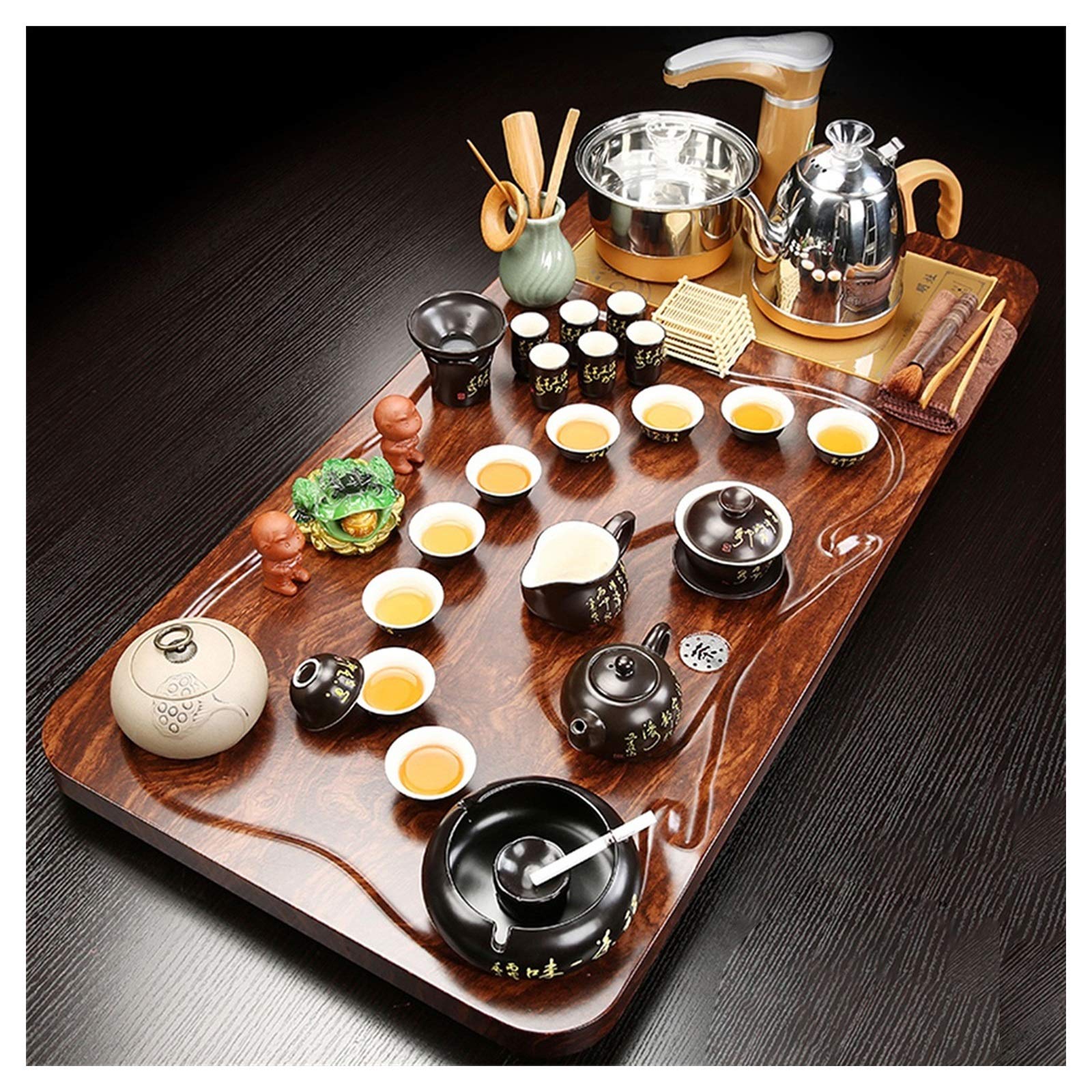 Premium Chinese Kung Fu Tea Set with Automatic Drainage Tray - Elegant Tea Ceremony Gift Set for Adults, Home & Office Use (Color: A-2) | Perfect for Zen Meditation, Afternoon Tea Parties & Asian Cultural Events