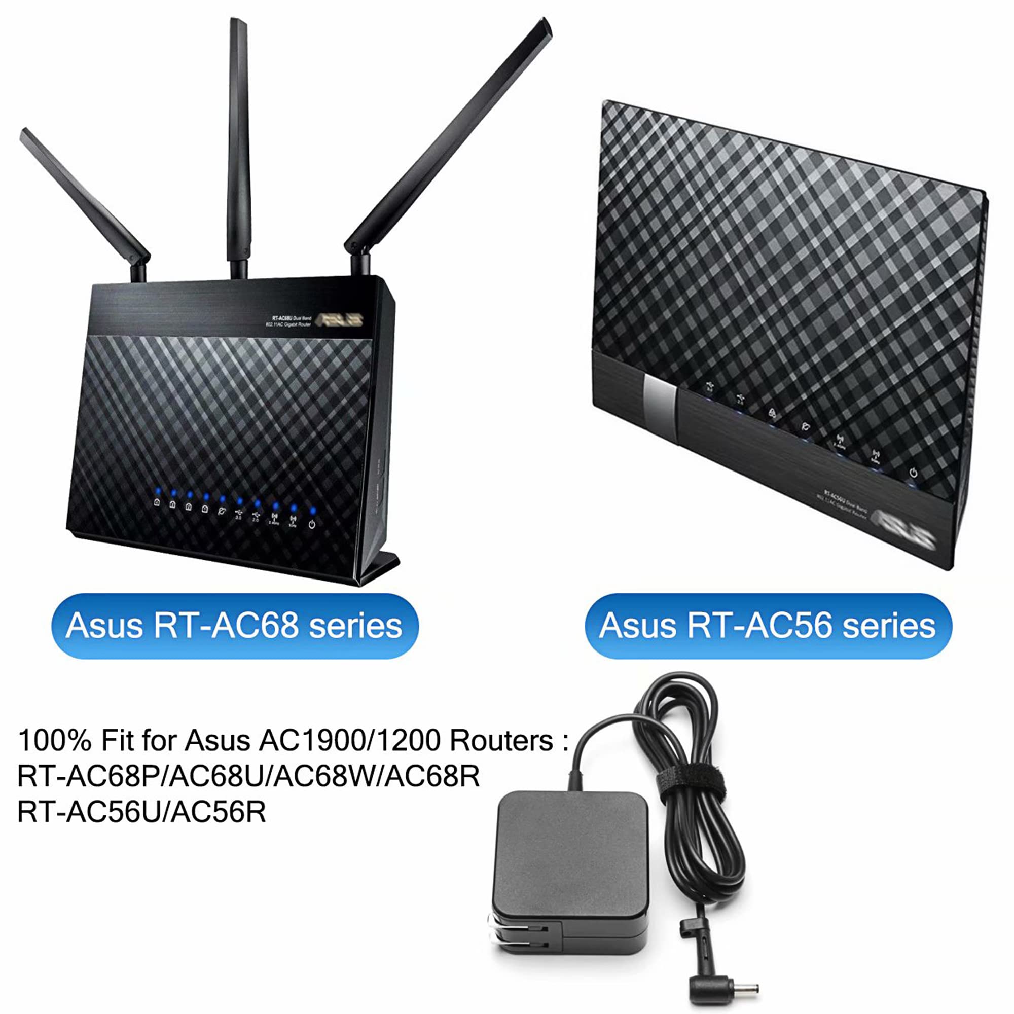 ASUS RT-AC68P AC1900 Dual Band WiFi Router - Gigabit Wireless Internet, 4x LAN Ports, High Speed for Gaming & Streaming (Renewed) - Perfect for Home Office, Online Gaming & 4K Video Streaming