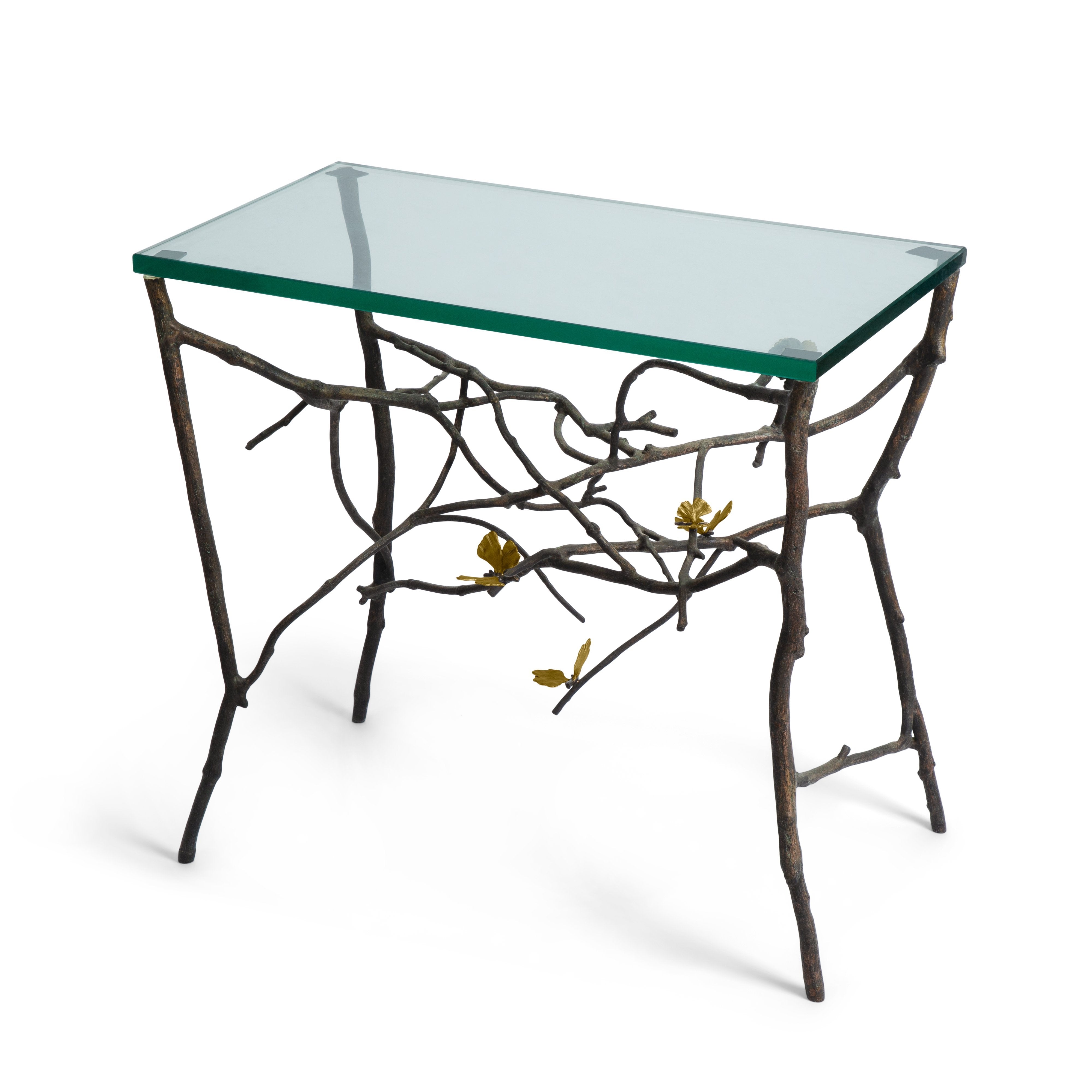 Butterfly Ginkgo Side Table - Modern Wooden End Table for Living Room, Bedroom, or Office - Small Accent Table with Unique Butterfly Design - Perfect for Home Decor and Functional Storage