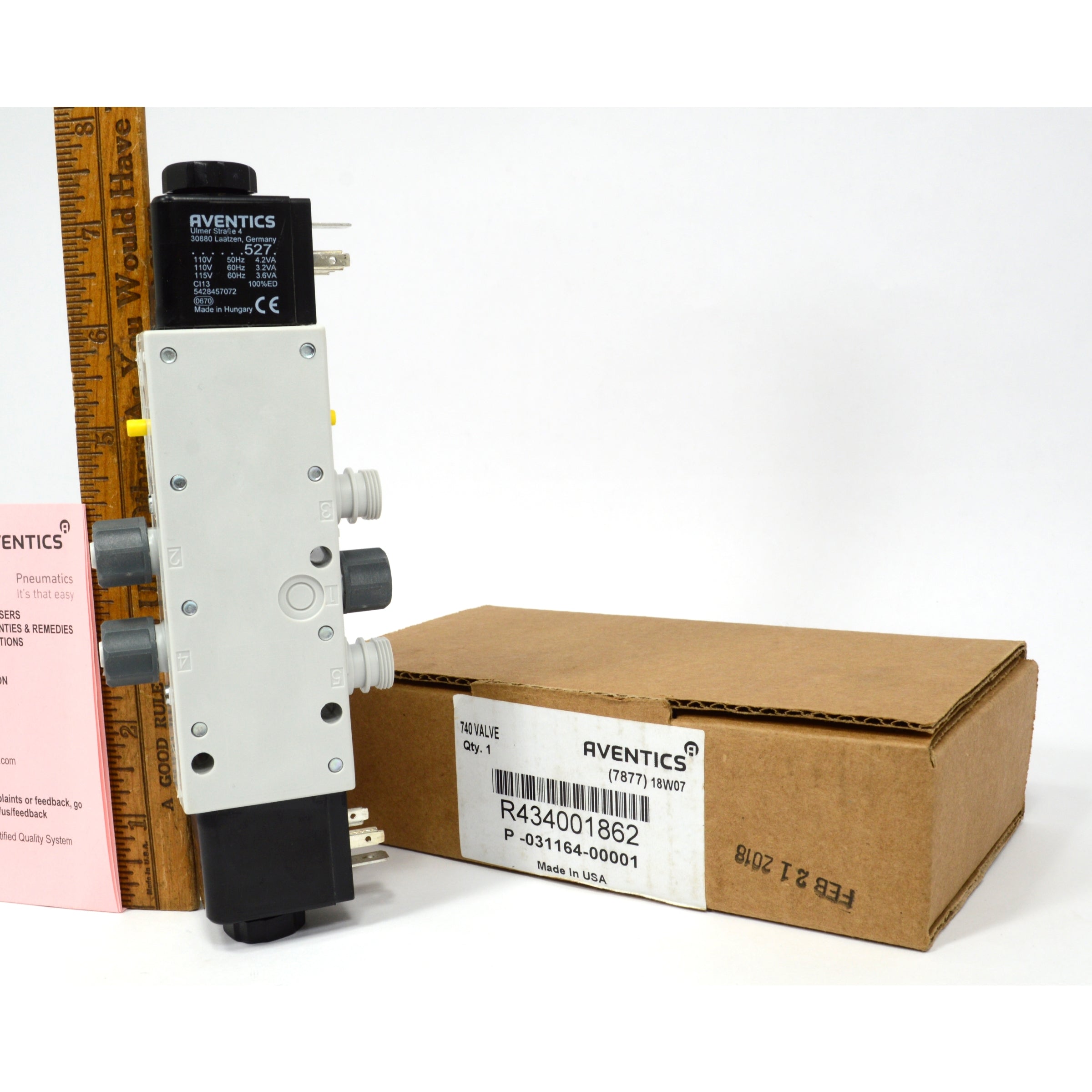 New AVENTICS 740 Series 5/4 Directional Pneumatic Valve #R434001860 - Industrial Automation, Hydraulic Systems, Factory Equipment - 2 in Stock!