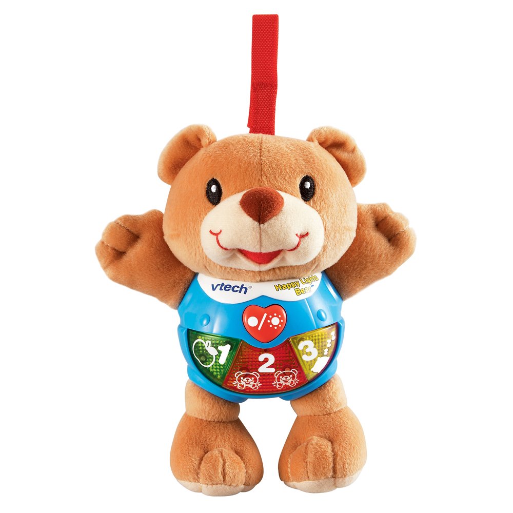 VTech Happy Lights Bear - Interactive Light-Up Plush Toy for Babies & Toddlers | Brown Cuddly Learning Companion for Playtime, Bedtime & Sensory Development