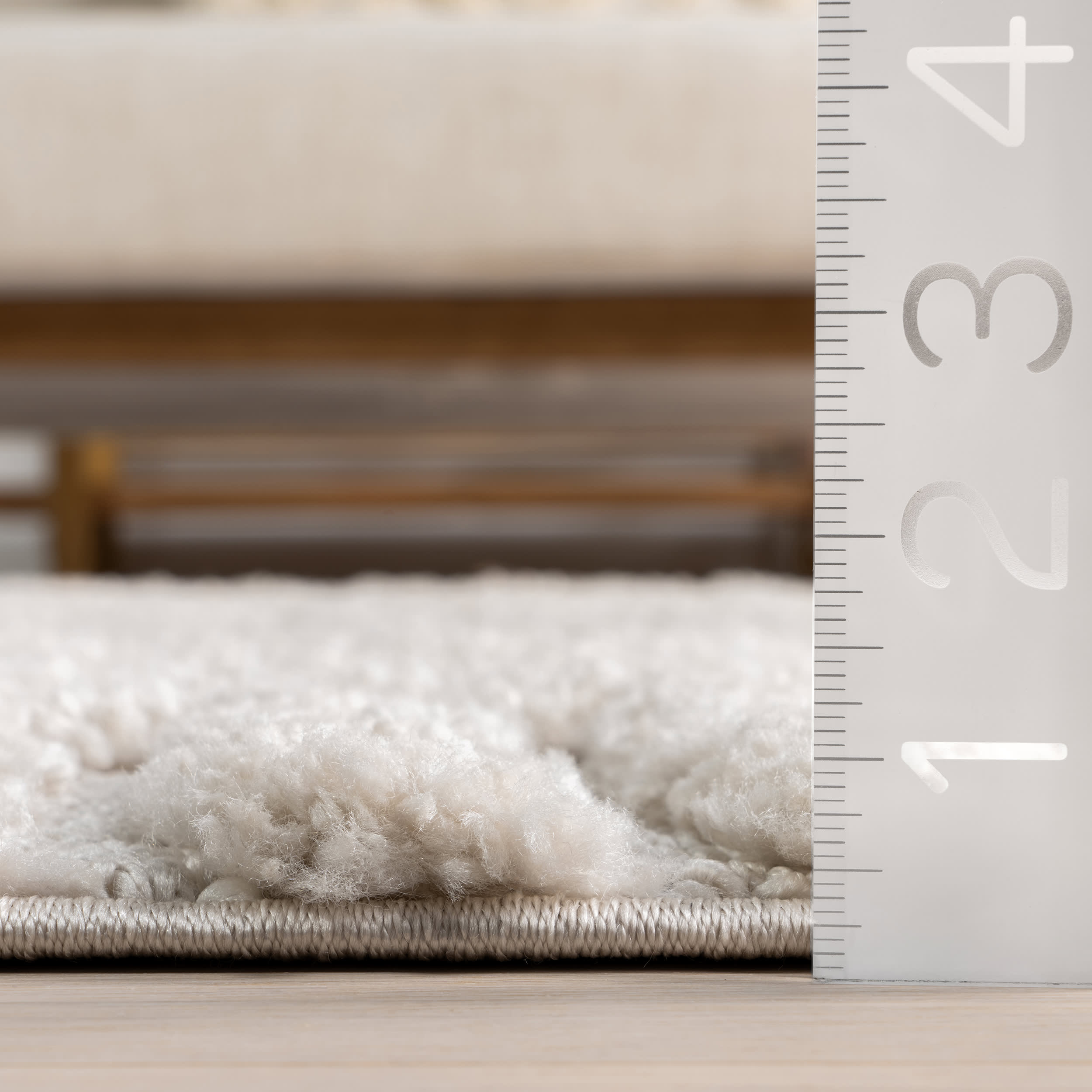 Ellie Traverse Shag Rug - Soft Plush Beige Area Rug for Living Room, Bedroom, Nursery - Cozy Home Decor & Floor Mat for Comfort & Style