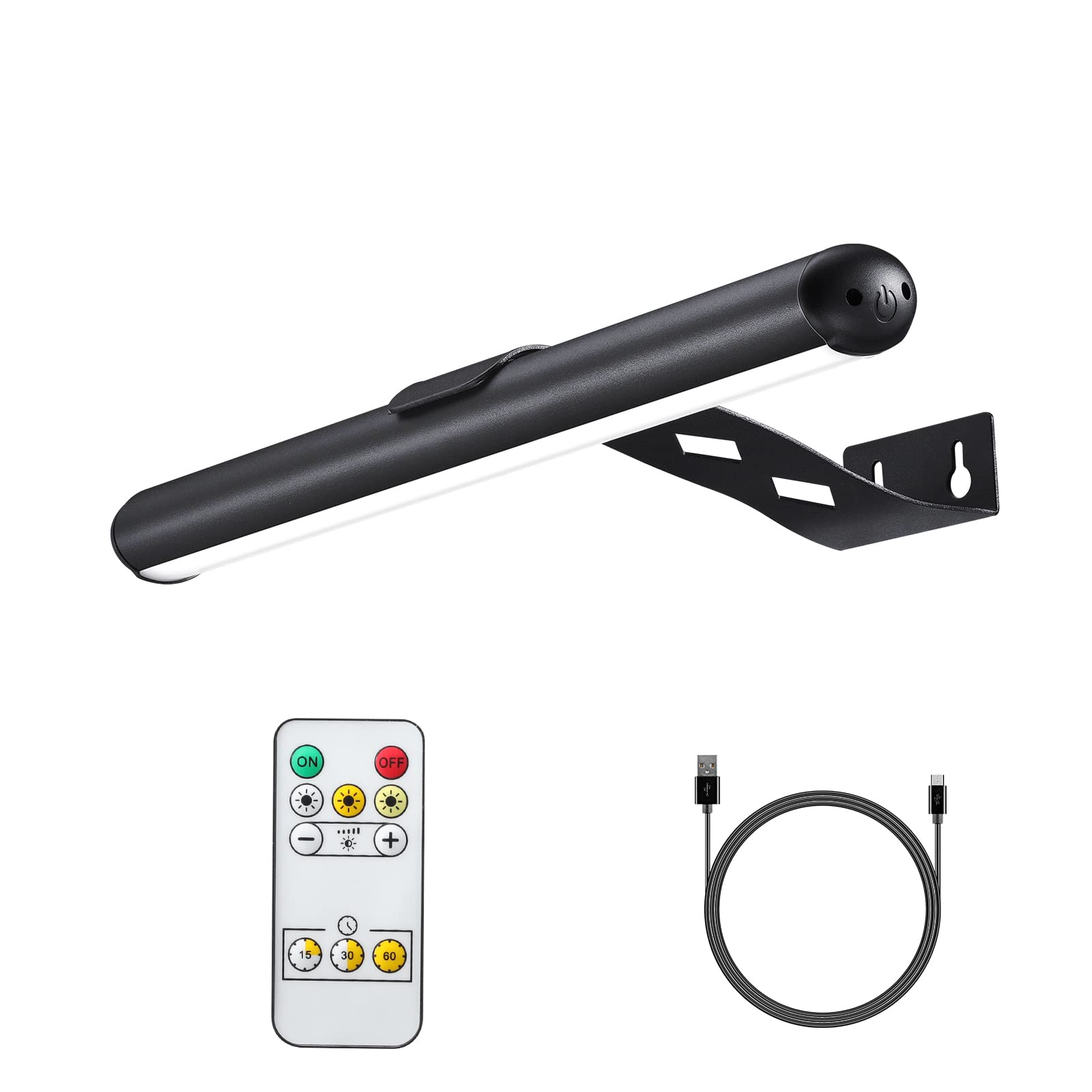 Rechargeable Battery Operated LED Picture Light with Remote - 13 Inch Dimmable Art Display Light for Paintings, Photos & Dartboards | Perfect for Home Galleries, Museums & Office Decor