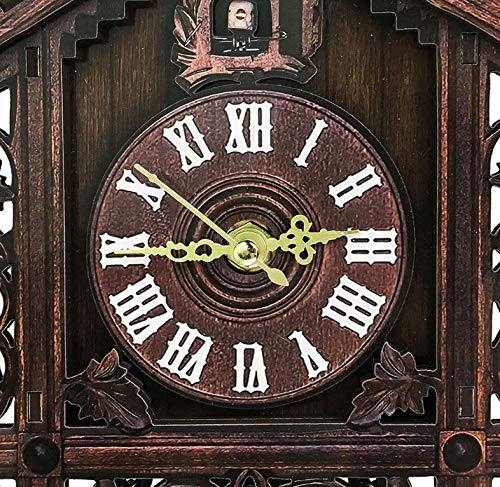 Handcrafted Black Forest Cuckoo Clock - Wooden Chalet Wall Clock with Pendulum & Quartz Movement, Battery-Operated Home Decor (Gold) - Perfect for Living Room, Bedroom & Cabin Decor