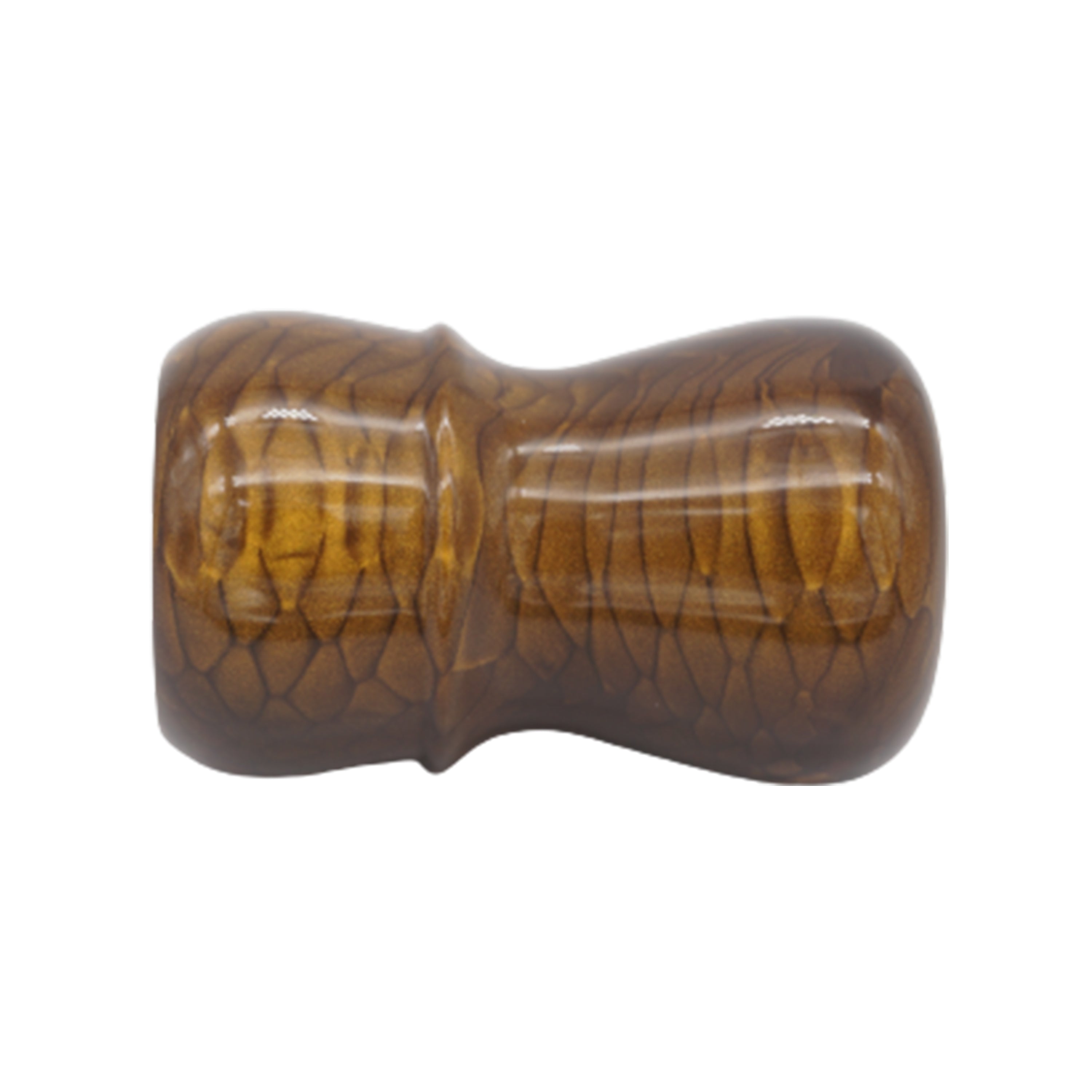 Premium Handcrafted Burnt Gold Snakeskin Shaving Brush Handle - Fits 28mm & 30mm Knots - Perfect for Wet Shaving, Grooming Gifts & Barber Shop Essentials