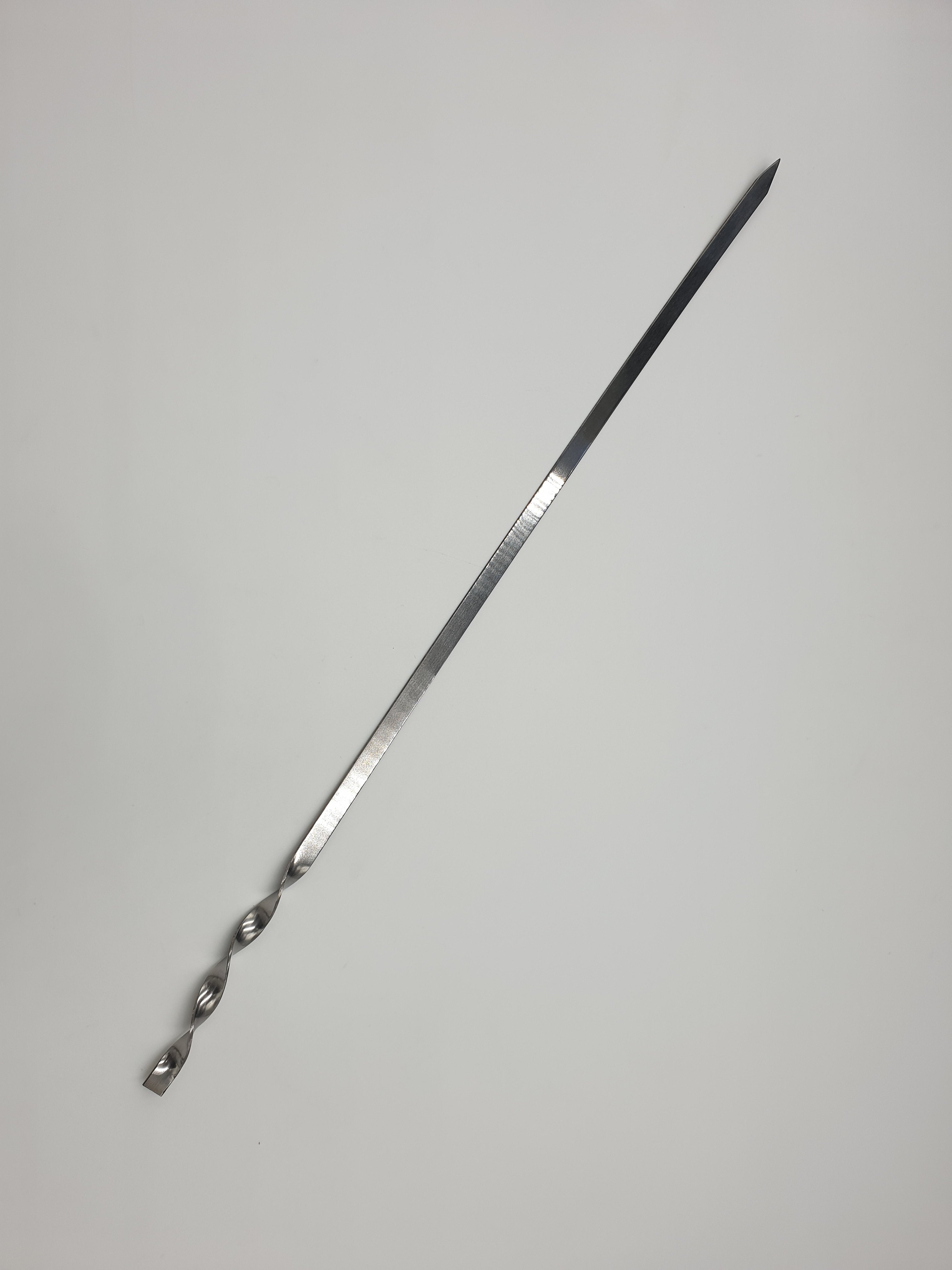 24x0.25 Inch BBQ Skewers - Stainless Steel Grilling Skewers for Shish Kabob, Meat, Vegetables - Perfect for Outdoor Cooking, Camping & Backyard BBQs