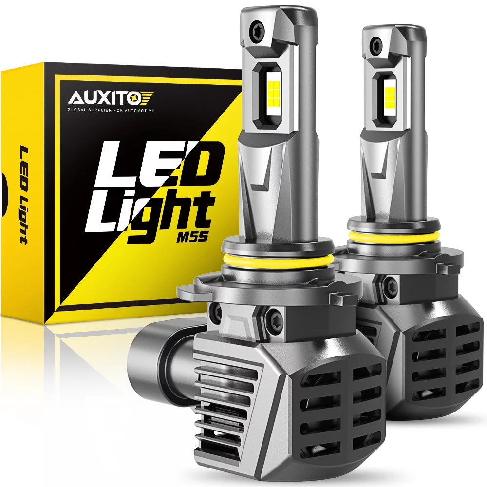 AUXITO 9005 LED Headlight Bulbs 6500K Cool White - 120W 22000LM Super Bright HB3 Bulbs for High/Low Beam - 600% Brighter Than Halogen - Pack of 2 - Perfect for Night Driving & Off-Road Adventures