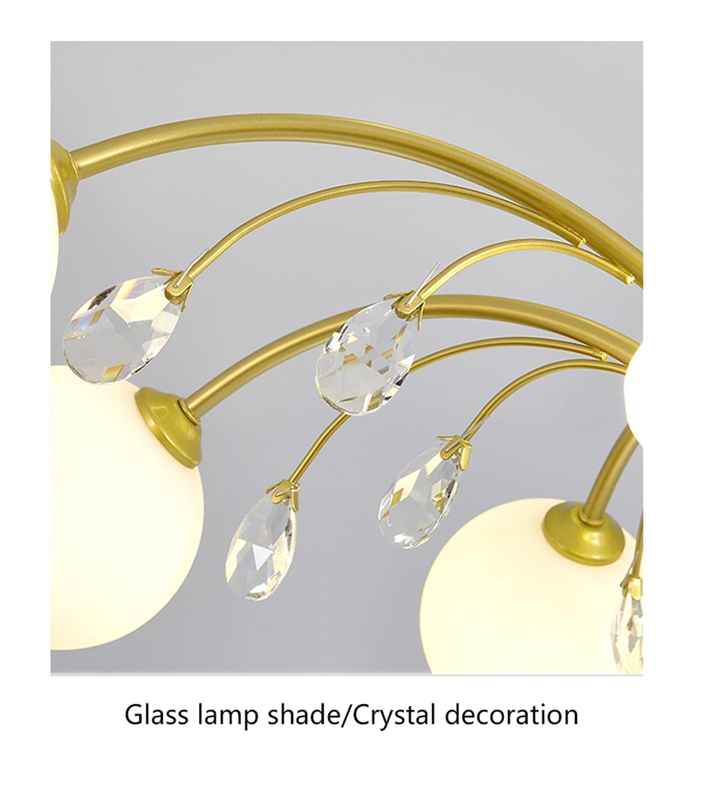 Modern LED Chandelier - Gold/Black Glass Ball Pendant Light Fixture for Dining Room & Living Room | Nordic Style Ceiling Lamp with Warm White Bulbs | Perfect for Home Decor, Restaurant Lighting & Wedding Venues