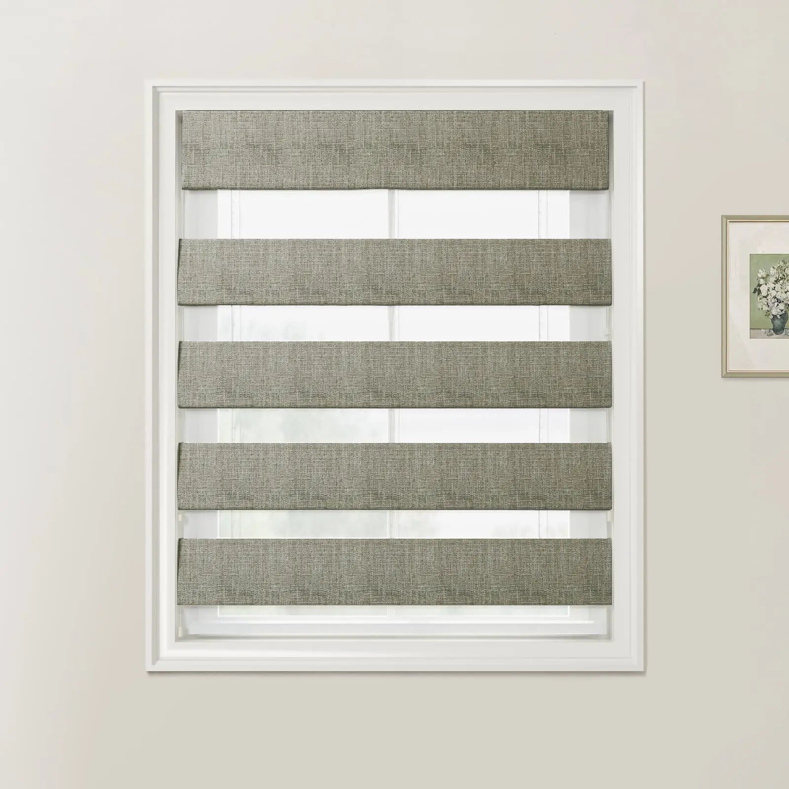 Custom Zebra Roman Blind Cord Lift - Blackout Window Shades for Home & Office - Easy Installation & Light Control
