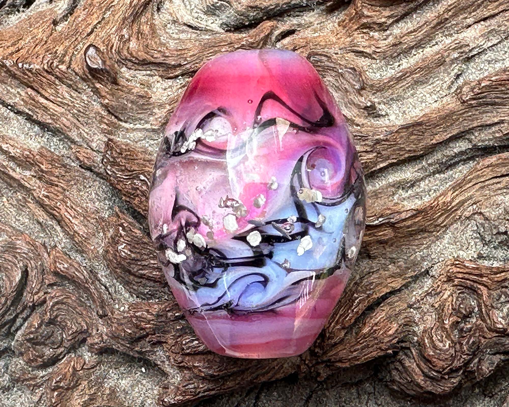Handmade Pink Fantasy Lampwork Glass Focal Bead for Jewelry Making - Perfect for Necklaces, Bracelets & DIY Craft Projects