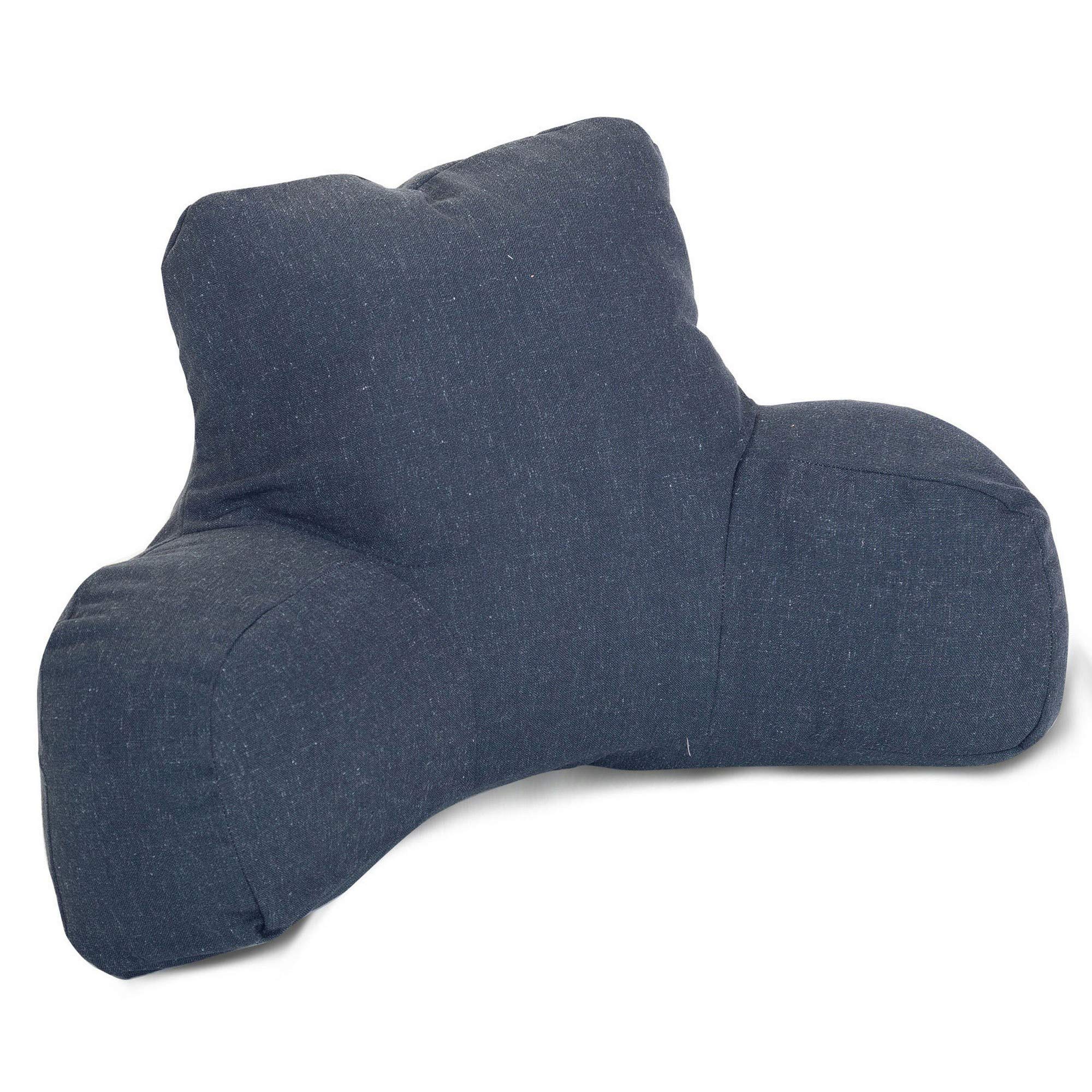 Majestic Home Goods Wales Reading Pillow - Soft Navy Blue Bedrest Pillow with Back Support - Perfect for Reading in Bed, Lounging, or Watching TV
